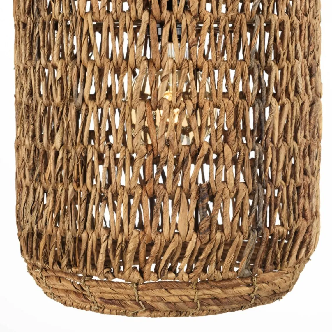 Macabane Suspension en abaca couleur naturelle et teck recyclé SIXTINE Best