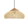 Macabane Suspension en rotin couleur naturelle et teck recyclé SIXTINE
