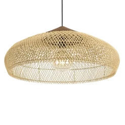 Macabane Suspension en rotin et teck recyclé SIXTINE couleur naturelle Discount