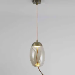 3S. x Home Suspension LED ODALIA Verre Transparent fumé