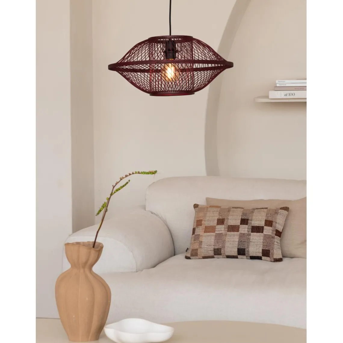 Good & Mojo Suspension Maui bambou abat-jour bordeaux Online