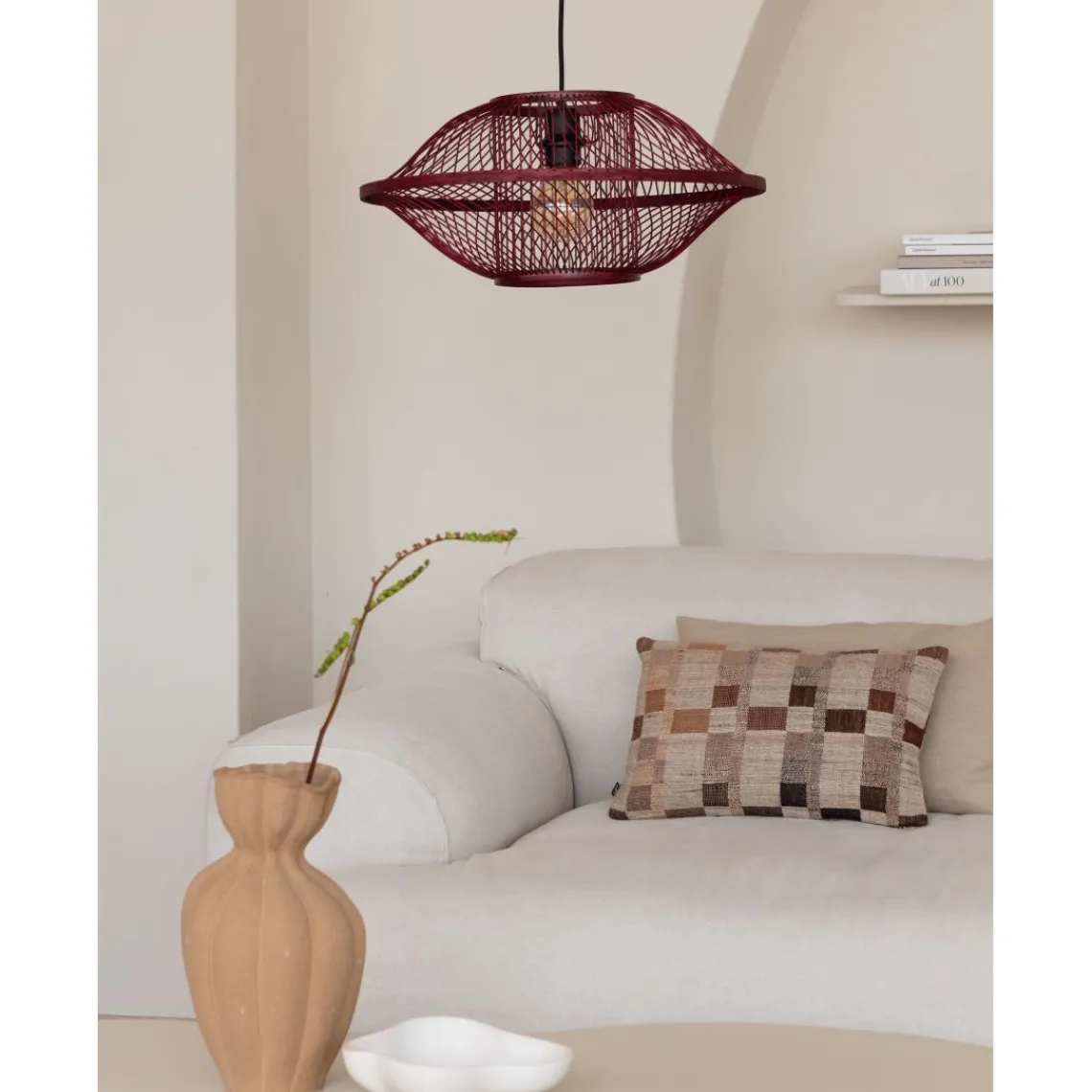 Good & Mojo Suspension Maui bambou abat-jour bordeaux Online