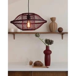 Good & Mojo Suspension Maui bambou abat-jour bordeaux Online