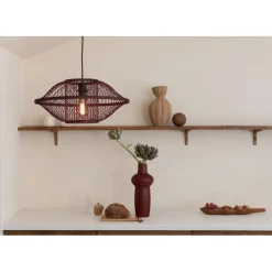 Good & Mojo Suspension Maui bambou abat-jour bordeaux Online