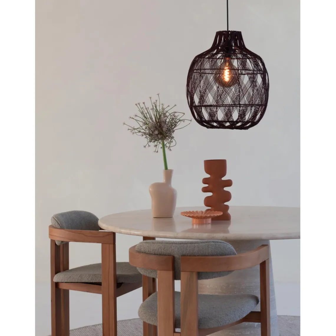 Good & Mojo Suspension Mendoza bambou abat-jour bordeaux Outlet