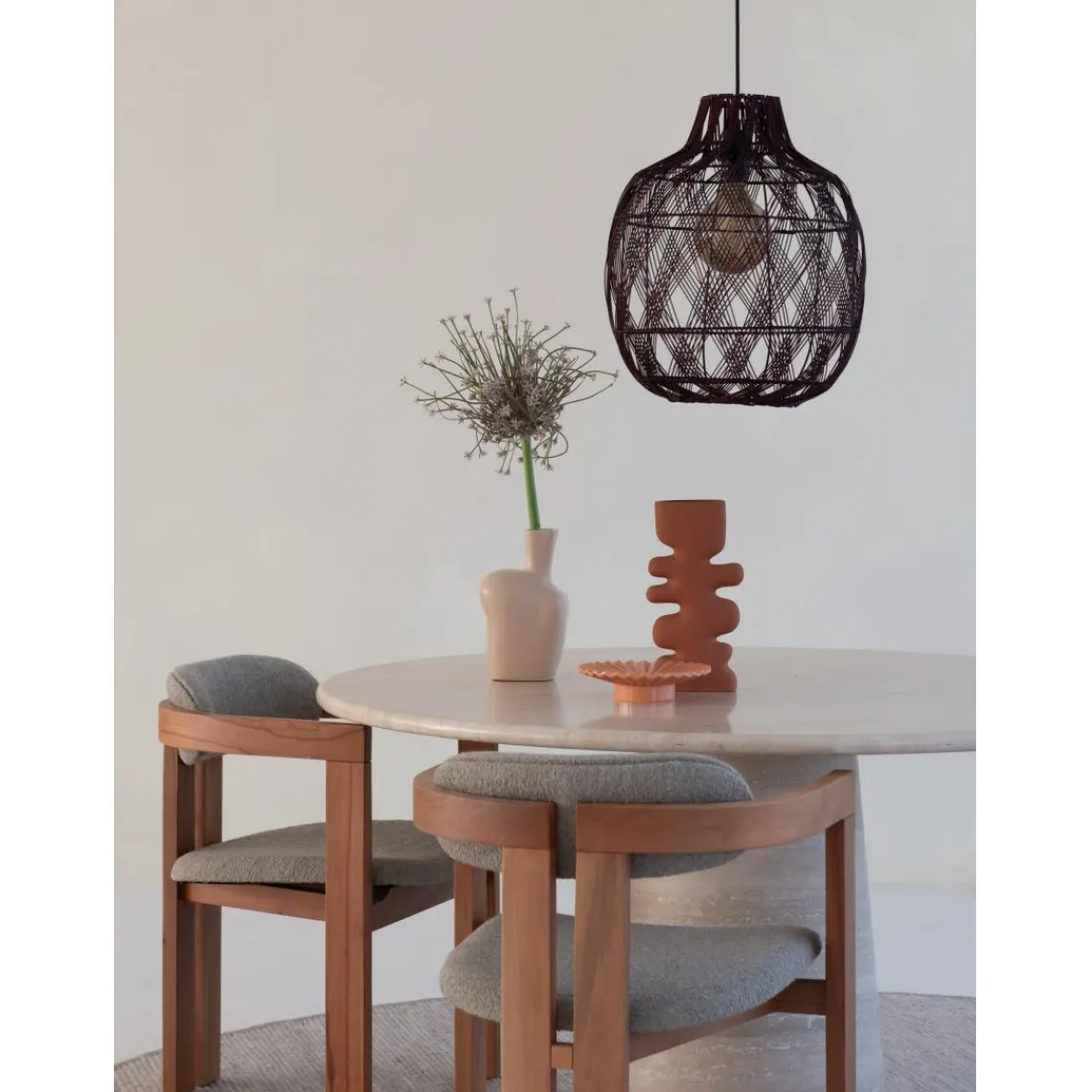 Good & Mojo Suspension Mendoza bambou abat-jour bordeaux Outlet