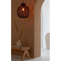 Good & Mojo Suspension Mendoza bambou abat-jour bordeaux Outlet