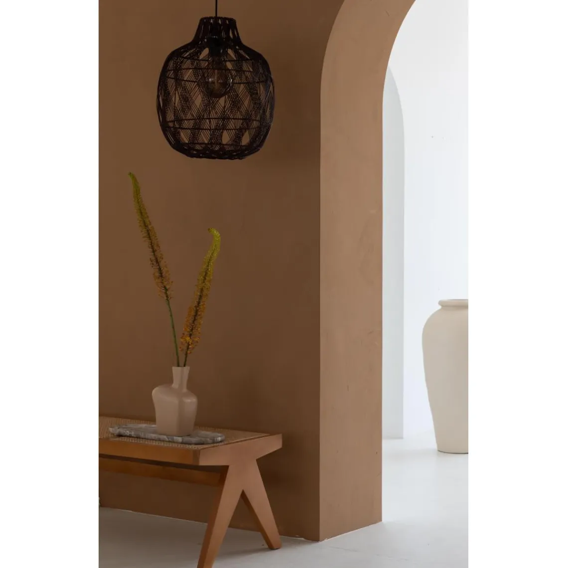 Good & Mojo Suspension Mendoza bambou abat-jour bordeaux Outlet