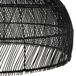 ALTEREGO Suspension ronde 'CANUL' en rotin tressé noir Outlet