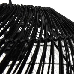 ALTEREGO Suspension ronde 'CANUL' en rotin tressé noir Outlet