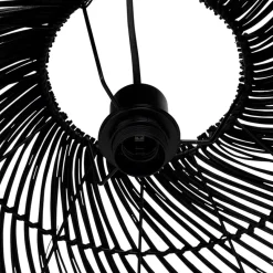 ALTEREGO Suspension ronde 'CANUL' en rotin tressé noir Outlet