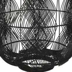 ALTEREGO Suspension style lanterne 'PACITO' en rotin noir