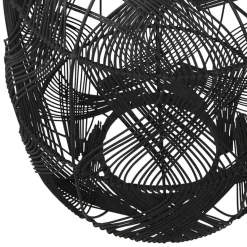 ALTEREGO Suspension style lanterne 'PACITO' en rotin noir