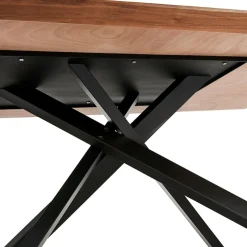 ALTEREGO Table à diner avec pied central en x 'WALABY' en bois finition Noyer Discount