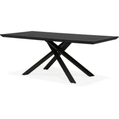 ALTEREGO Table à diner design avec pied central en x 'WALABY' en bois noir Sale