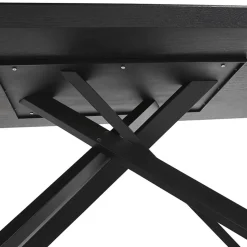 ALTEREGO Table à diner design avec pied central en x 'WALABY' en bois noir Sale