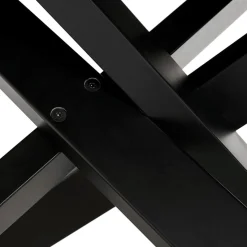 ALTEREGO Table à diner design avec pied central en x 'WALABY' en bois noir Sale