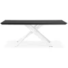 ALTEREGO Table à diner design 'WALABY' en bois noir avec pied central en x blanc Hot