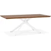 ALTEREGO Table à diner 'WALABY' en bois finition Noyer avec pied central en x blanc Clearance