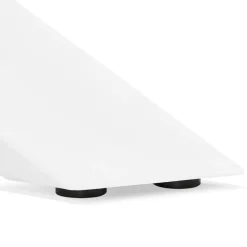 ALTEREGO Table à diner 'WALABY' en bois finition Noyer avec pied central en x blanc Clearance