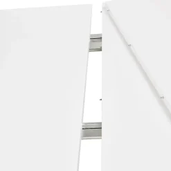 ALTEREGO Table à dîner design extensible 'HUSKI' blanche avec pieds en métal blanc Clearance