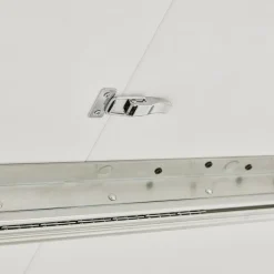 ALTEREGO Table à dîner design extensible 'HUSKI' blanche avec pieds en métal blanc Clearance