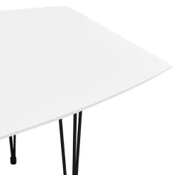 ALTEREGO Table à dîner design extensible 'HUSKI' blanche avec pieds noirs style industriel Discount