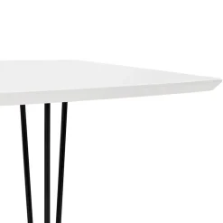 ALTEREGO Table à dîner design extensible 'HUSKI' blanche avec pieds noirs style industriel Discount