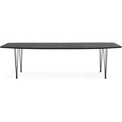 ALTEREGO Table à dîner ou de réunion extensible 'MOTUS' noire
