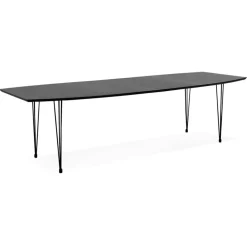 ALTEREGO Table à dîner ou de réunion extensible 'MOTUS' noire