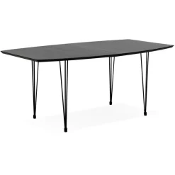 ALTEREGO Table à dîner ou de réunion extensible 'MOTUS' noire