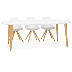 ALTEREGO Table à dîner ronde extensible 'IGLOU' style scandinave Hot