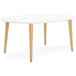 ALTEREGO Table à dîner ronde extensible 'IGLOU' style scandinave Hot