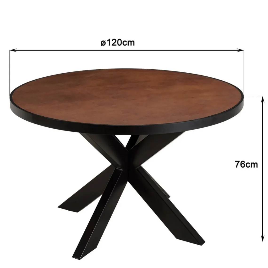 Macabane Table à manger 4 places couleur rouille effet pierre BASILE Discount