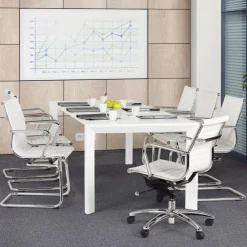 ALTEREGO Table à Manger blanche 2 rallonges KIMMIE Sale