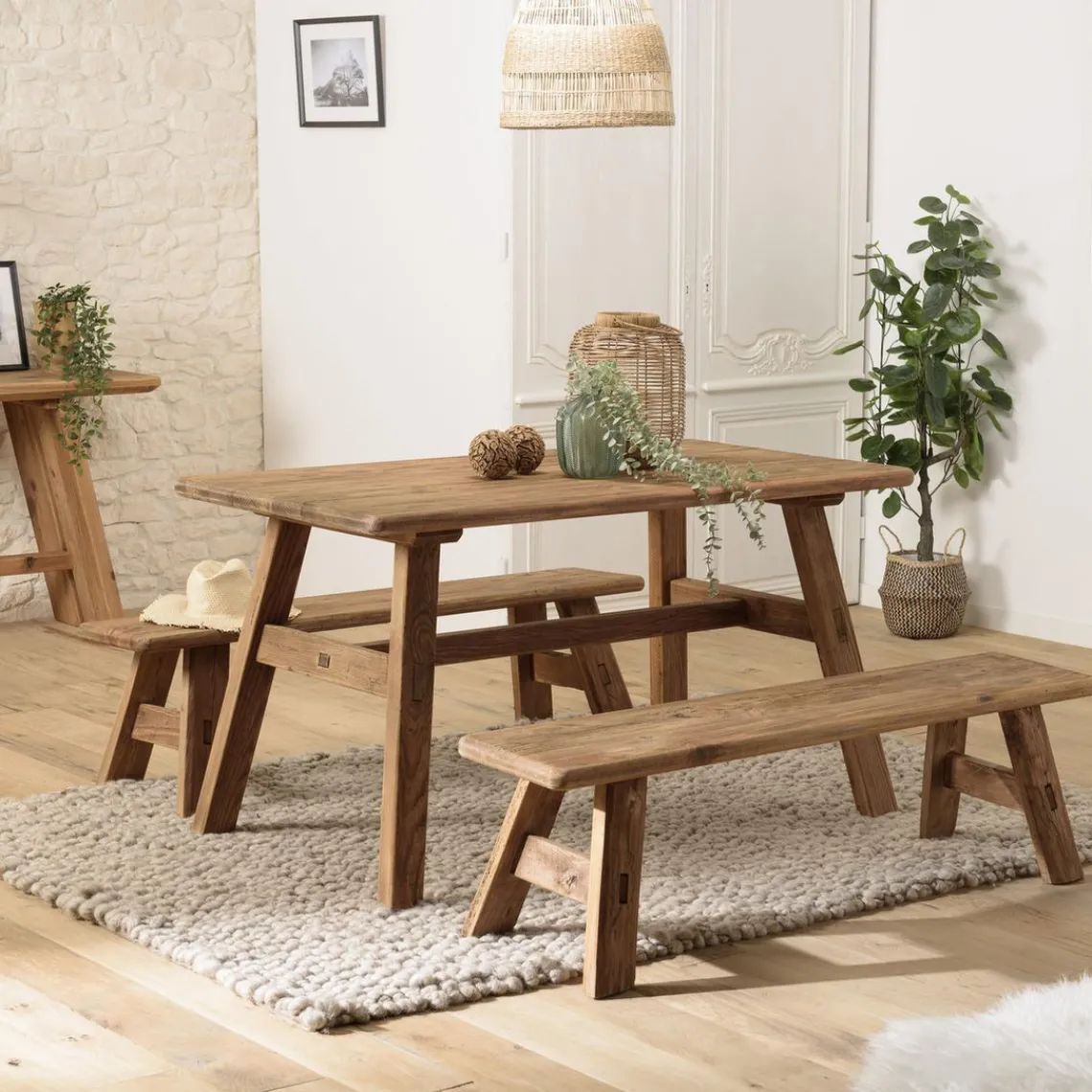 Macabane Table à manger bois Pin recyclé Online