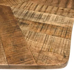 Macabane Table à manger bords concaves en bois et pieds métal KIARA