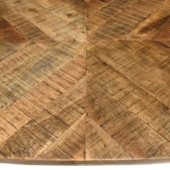 Macabane Table à manger bords concaves en bois et pieds métal KIARA