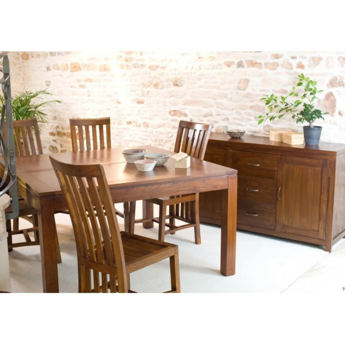 Macabane Table à manger Carrée Rallonge 140/50 x 140 cm - MELINDA Discount