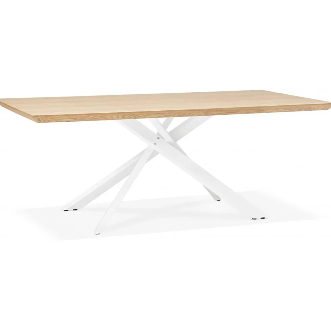3S. x Home Table à Manger Couleur Naturel Métal Blanc ROYALTY Beige Outlet