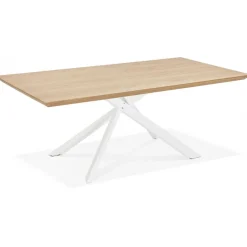 3S. x Home Table à Manger Couleur Naturel Métal Blanc ROYALTY Beige Outlet