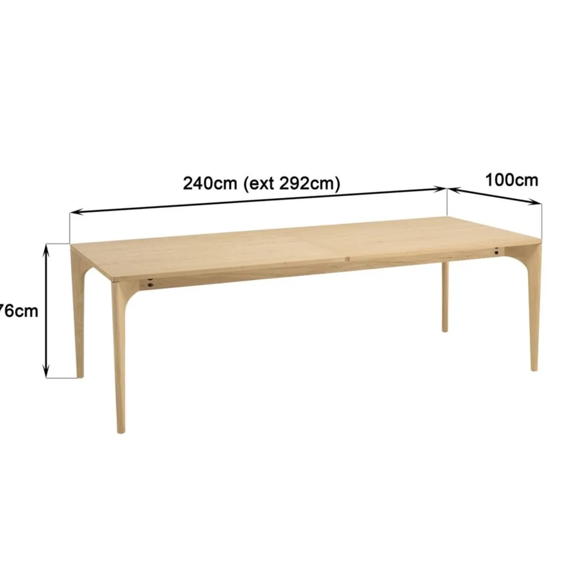 Macabane Table à manger extensible naturelle pieds en chêne massif MAXENCE Sale