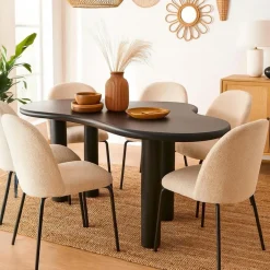 3S. x Home Table à manger forme nuage asymétrique VALDO Noir Online