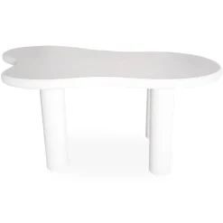 3S. x Home Table à manger forme nuage asymétrique VALDO Blanc minéral texturé Outlet