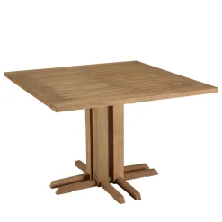 Macabane Table à manger jardin carrée teck recyclé KALLY Marron Clearance