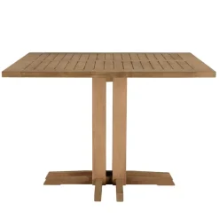 Macabane Table à manger jardin carrée teck recyclé KALLY Marron Clearance