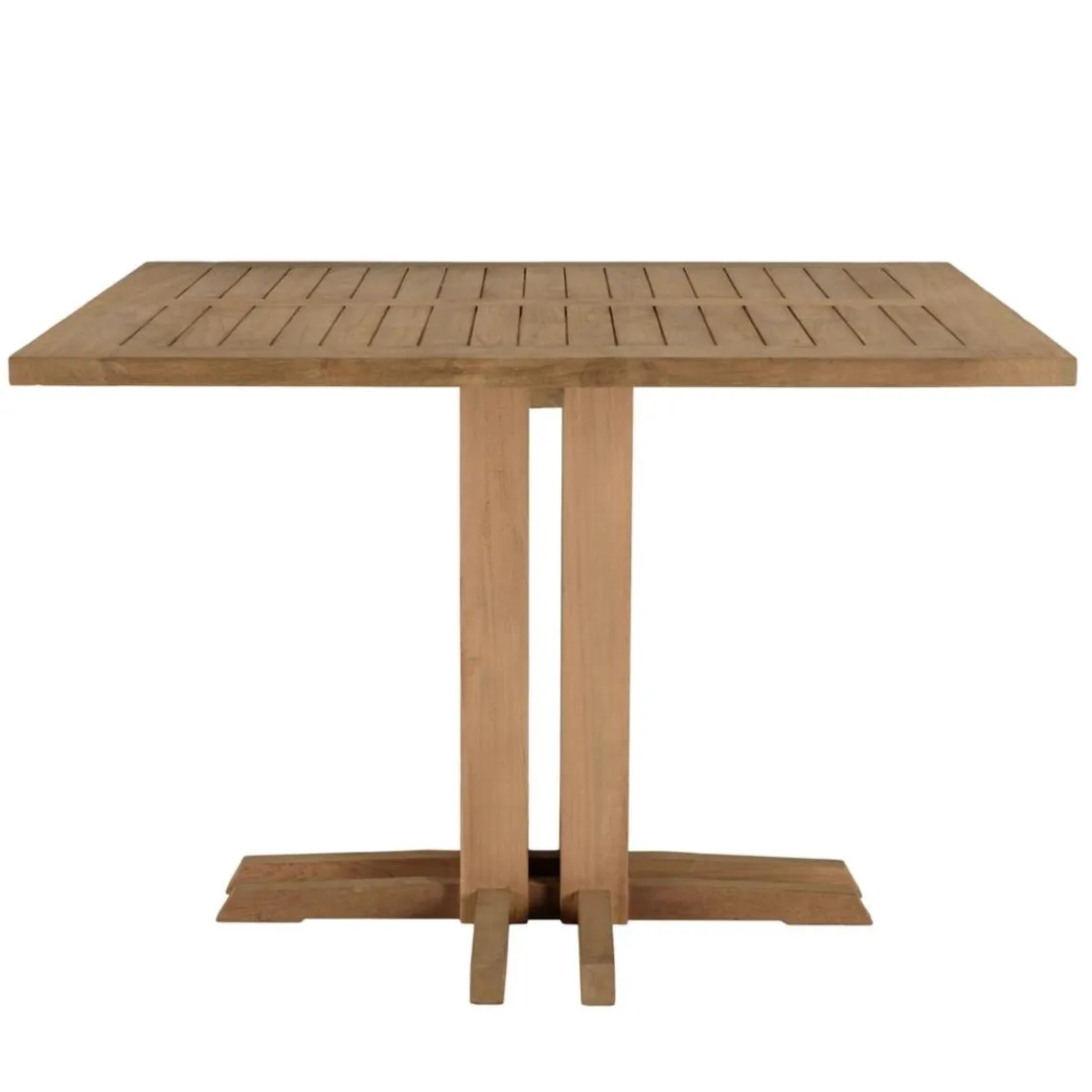 Macabane Table à manger jardin carrée teck recyclé KALLY Marron Clearance