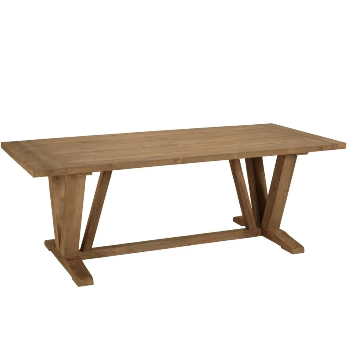 Macabane Table à manger jardin teck recyclé pieds en V inversé KALLY Marron Sale