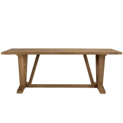 Macabane Table à manger jardin teck recyclé pieds en V inversé KALLY Marron Sale