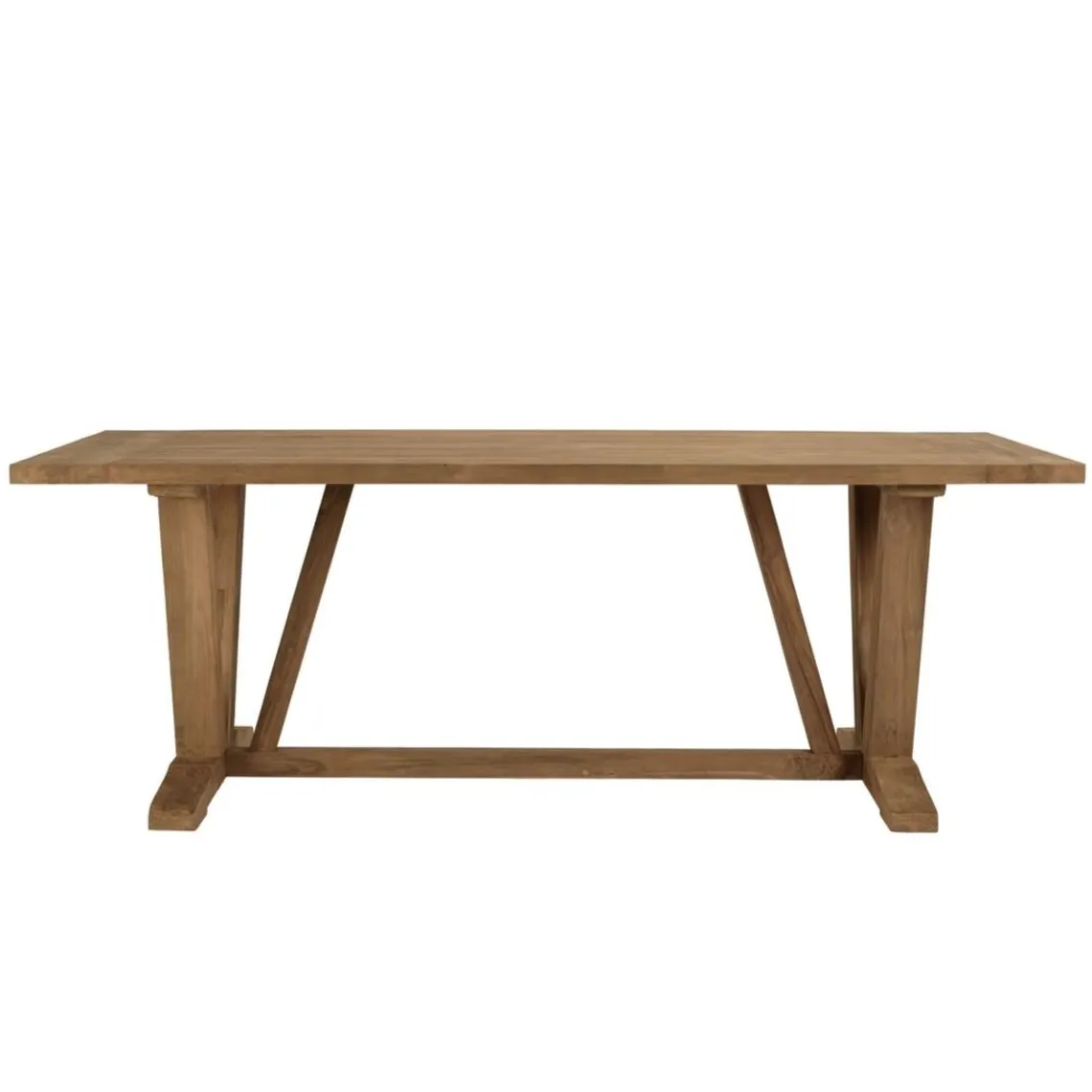 Macabane Table à manger jardin teck recyclé pieds en V inversé KALLY Marron Sale